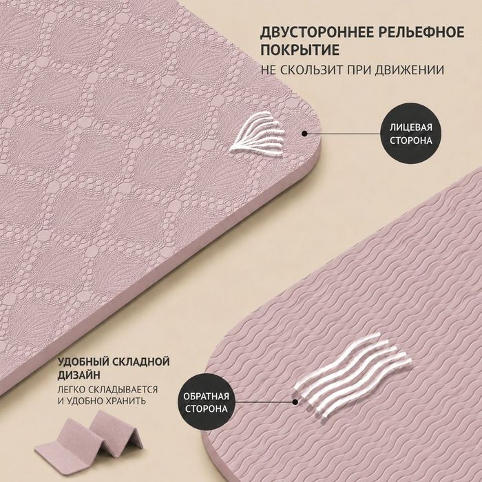 Складной коврик для йоги с сумкой