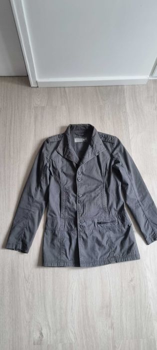 Geaca denim gri de primavara