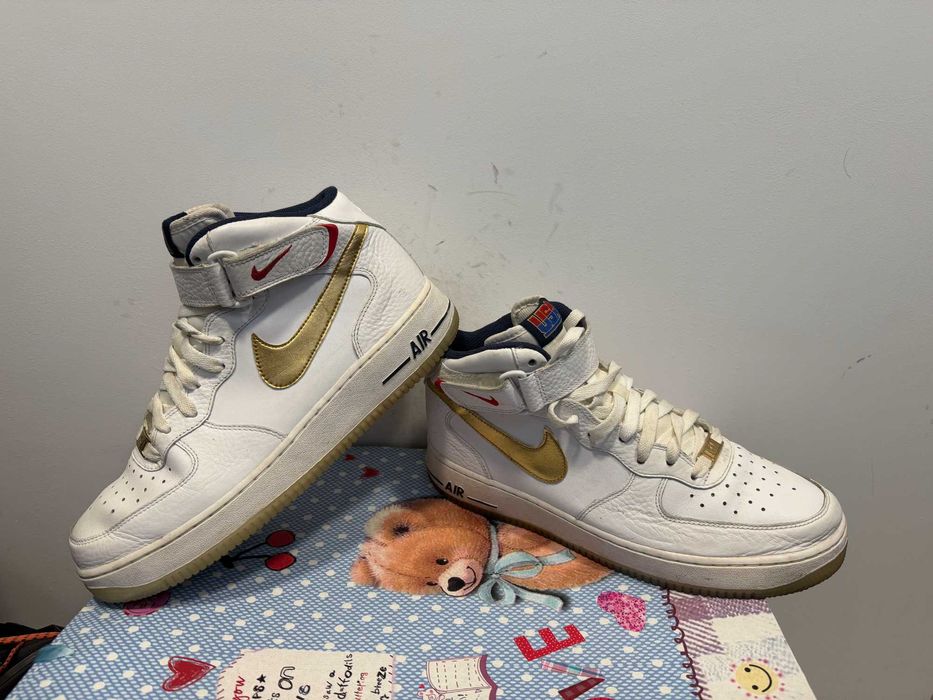 Nike Air Force 1 Mid '07 'White Metallic Gold Team USA''оригинални 43