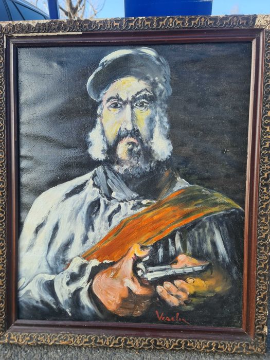 Tablou vechi Fidel Castro 70 cm  semnat