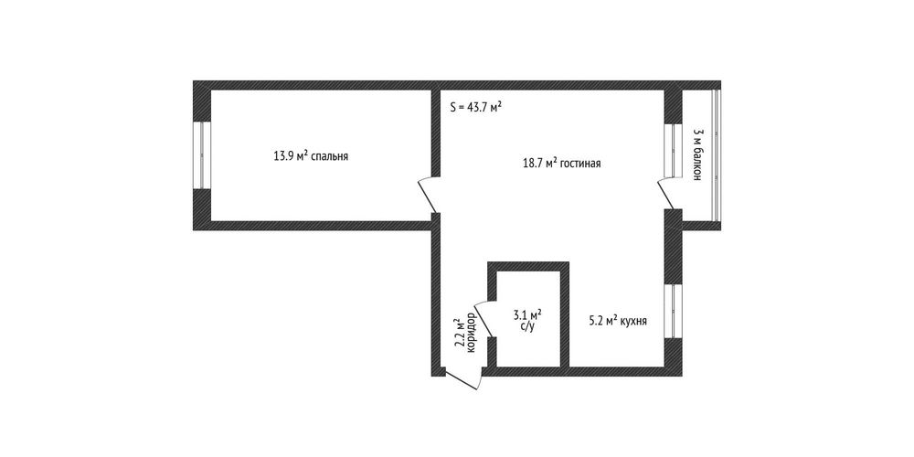 2 комнатная Западный