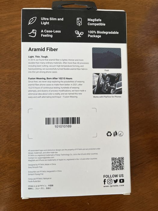 Husa aramida (kevlar) Pitaka StarPeak pt iPhone 15 Pro noua nefolosita