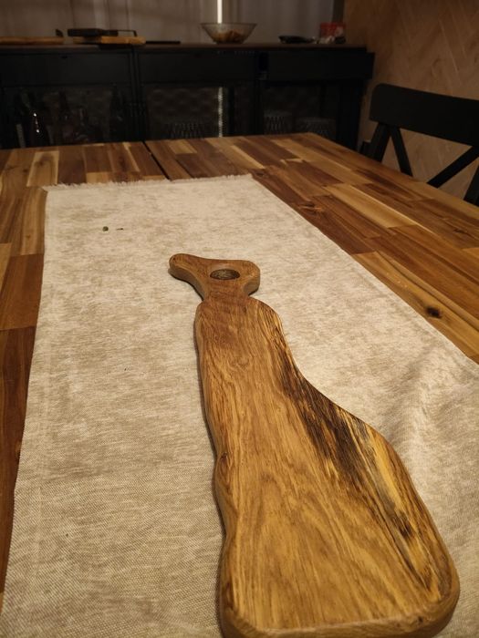 Platou servire handmade din lemn de stejar