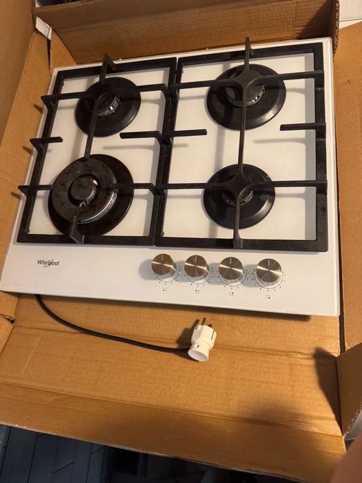 Plită incorporabilă sticlă Whirlpool GOFL 629/WH - 4 ochiuri, Wok