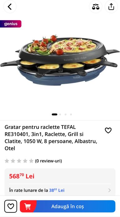 Aparat pentru raclette Tefal