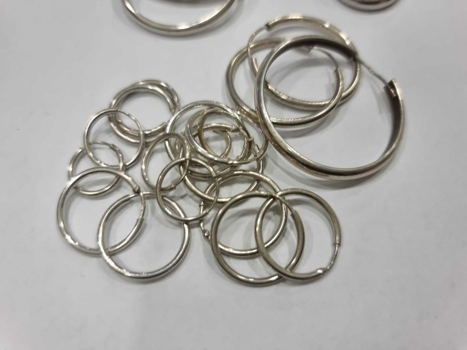 Сребърни обеци, хълки различни размери