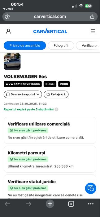 Vw eos 2008 2.0d 2500 euro negociabil