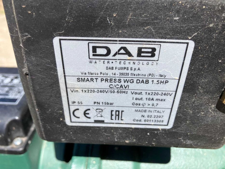 самозасмукваща водна помпа DAB JET132M  с пресостат 10bar