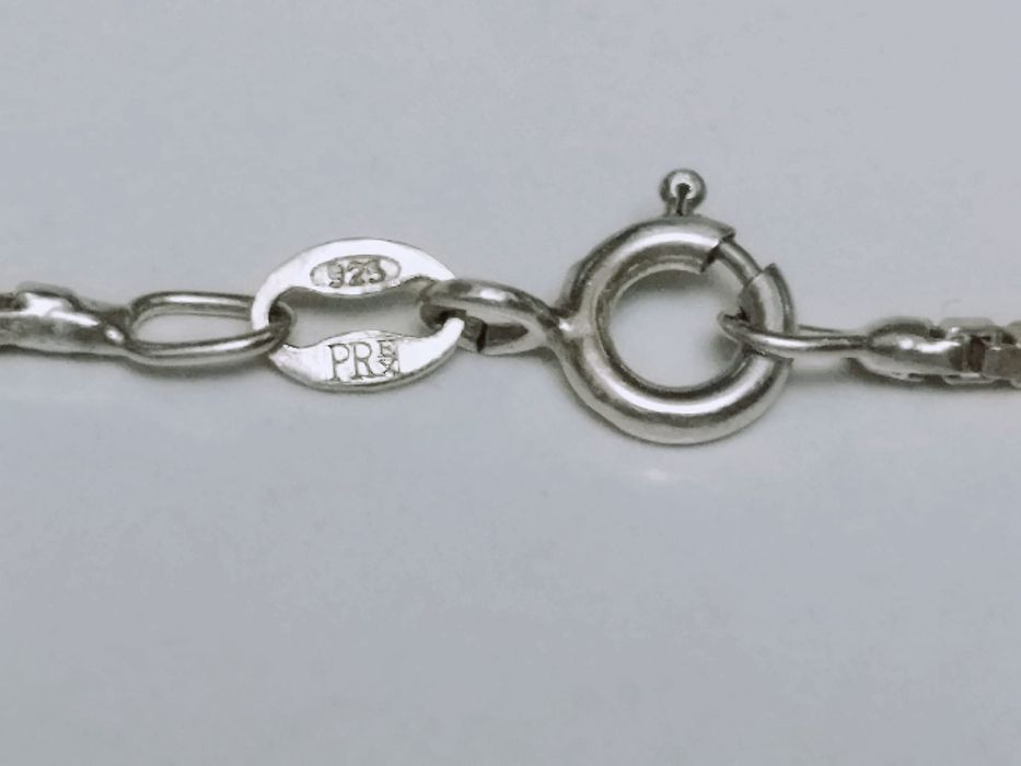 Vechi colier/lant si pandantiv din argint 925, in forma de semiluna