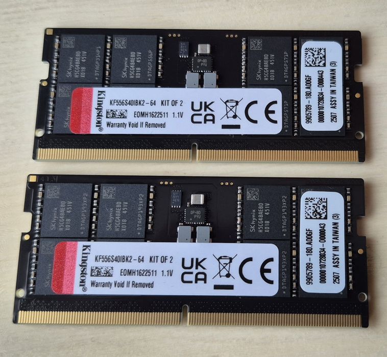 64GB RAM DDR5 5600MHz CL40 Fury laptop so-dimm