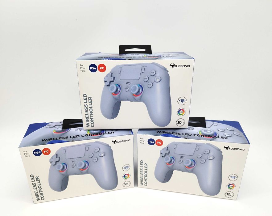 Чисто НОВИ Безжични контролери Subsonic - LED/ за PS4 и PC