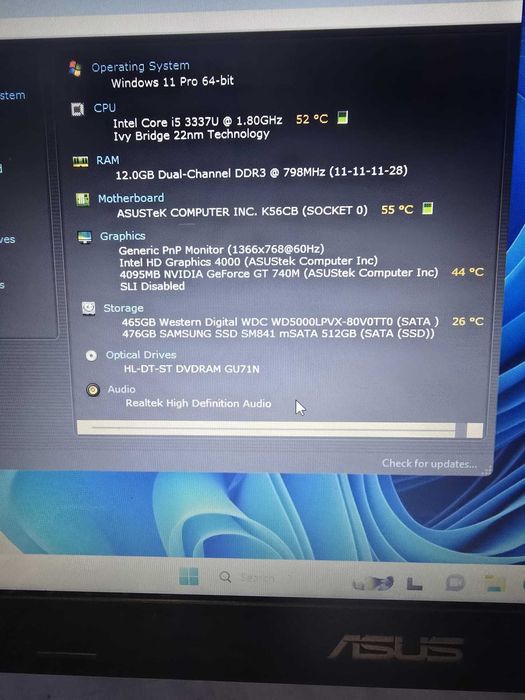 Laptop Asus K56 i5 ssd Video Dedicat