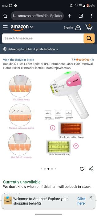 Bosidin  D-1105  2-in-1  Epilator Laser IPL Permanent