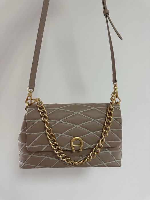 Чанта Aigner Tasche Maggie Topstitch Warm Taup