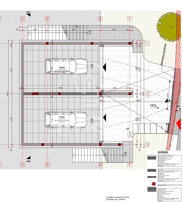 Teren autorizat duplex Grigorescu 550 mp view panoramic constructie im