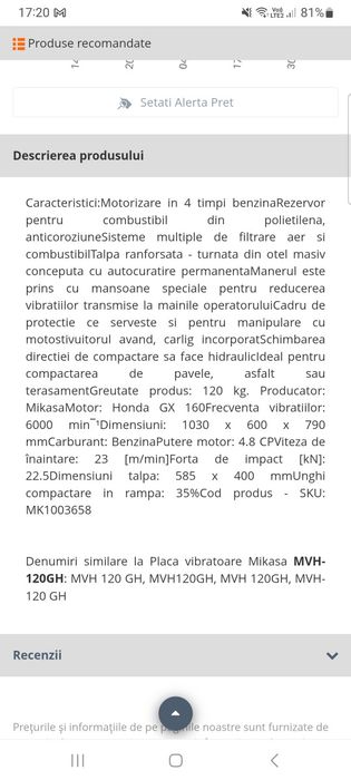 Placă vibrantă Mykasa