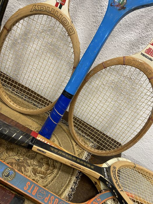 Голяма колекция на ретро тенис ракети дървена ренис ракета