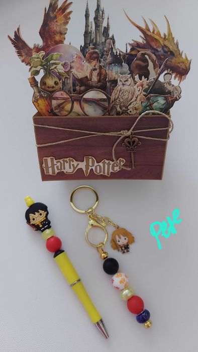 Изскачаща картичка кутия Хари Потър, Алиса, с Феи, ръчно изработена