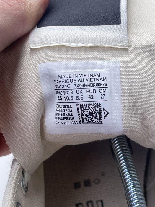 Rick Owens x Converse DRKSHDW DRKSTAR Chuck 70 Low размер 42