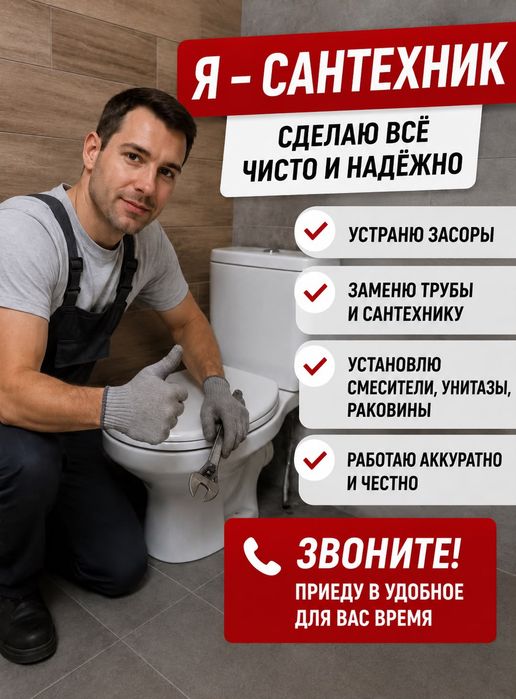 Сантехник Астана | Услуги Сантехника | Круглосуточный выезд