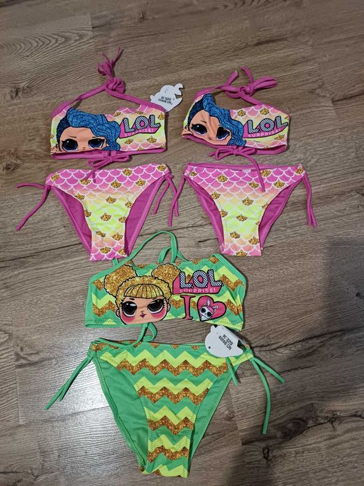 Детски плажен бански за момиче 2-7 години нов