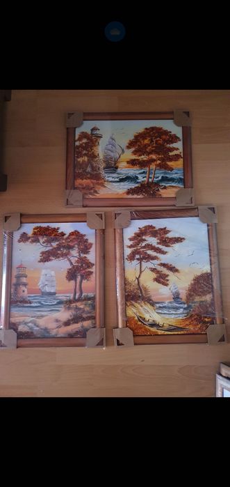 Картини с кехлибар от 2лв. до 20лв. Гердани и гривни от кехлибар