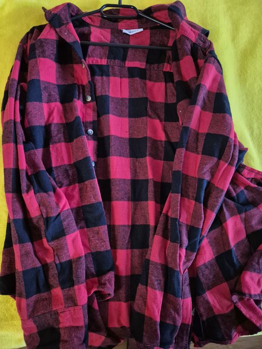 Camasa/flanel , nepurtata ,rosu cu negru