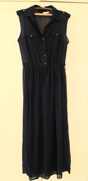 Платье синее в пол