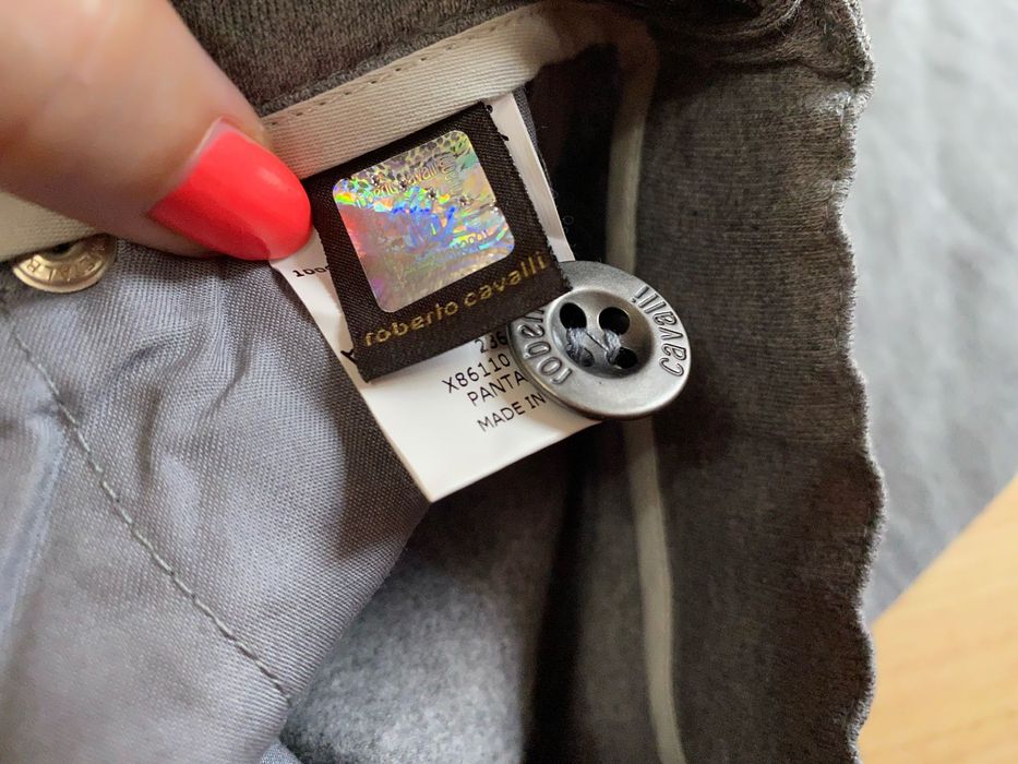 Pantaloni copii Roberto Cavalli baieti bumbac gri 4 ani 107 cm