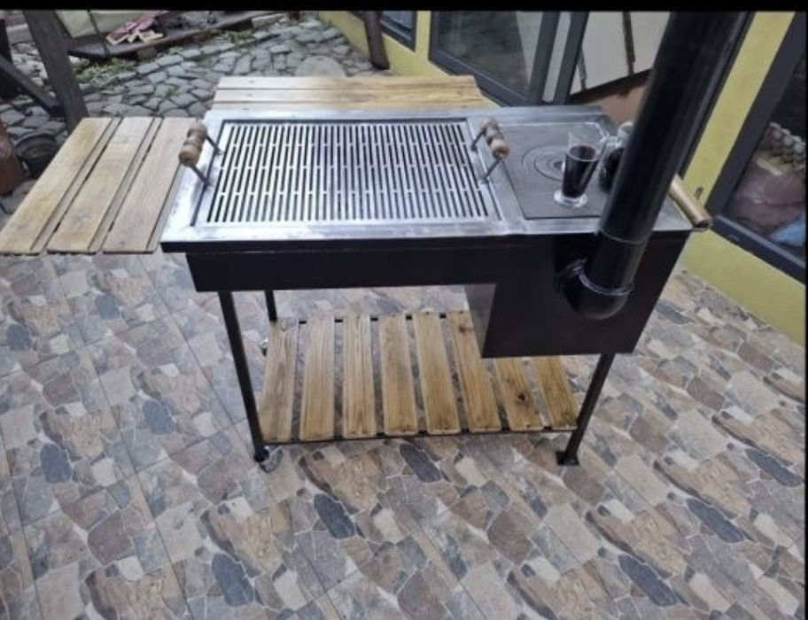 Masină de gătit cu plită si gratar/soba/friptura/pastrama