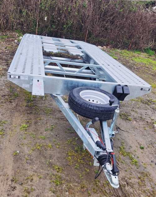 Trailer transport auto, aplecat spate, 4,5-5 metri, MMA 2700 kg