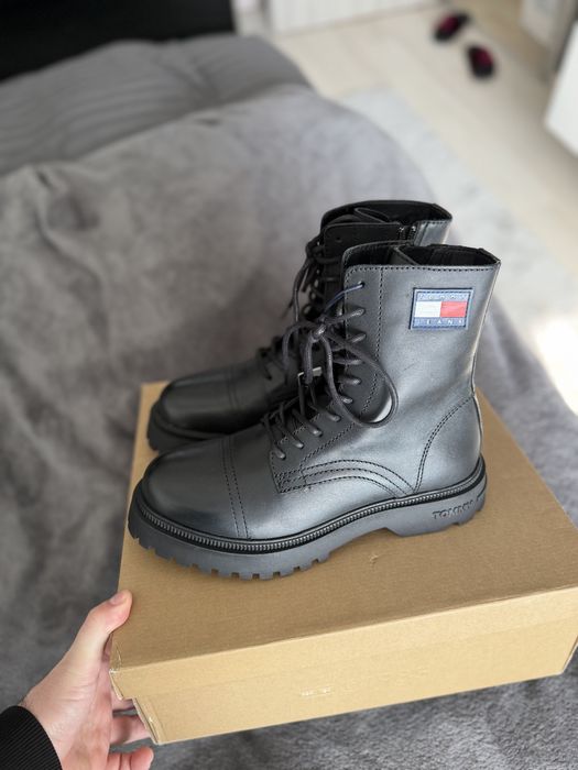 Tommy Jeans Laceup mid ghete/bocanci piele neagra marimea 41 noi