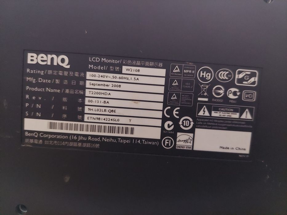 Monitor ben-q ,diagonala 21 inch [ 54-55 cm ] ,stare buna functionare