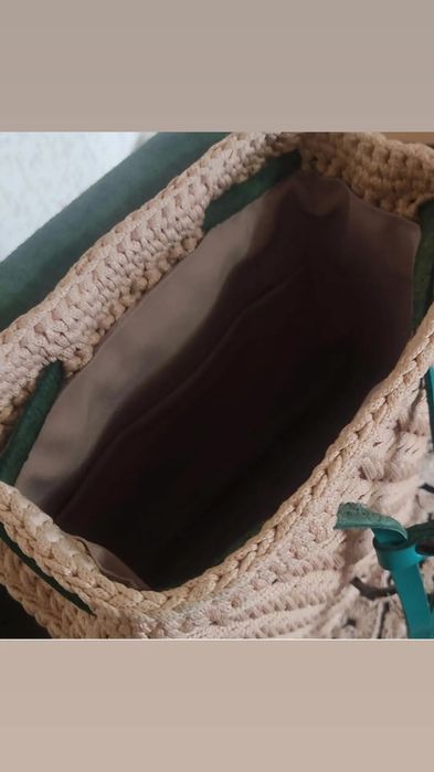 Вязаный рюкзак, ручная работа