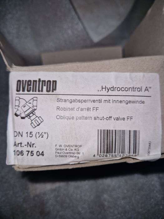 Балансировочный клапан Oventrop Hydrocontrol ATR 1/2" ВР
