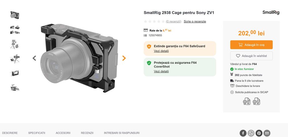 Cameră aparat foto Sony zv-1