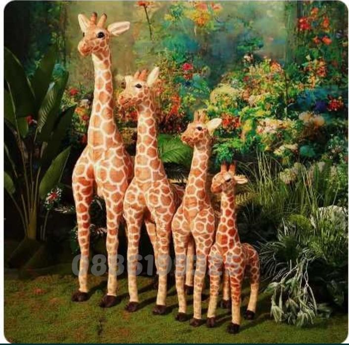 Голям плюшен Жираф, от 35см до 120см, Плюшена играчка Жираф, Реалистич