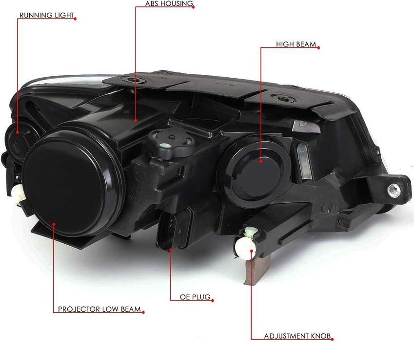 Faruri VW Passat B6 Lupa Fundal Negru DEPO
