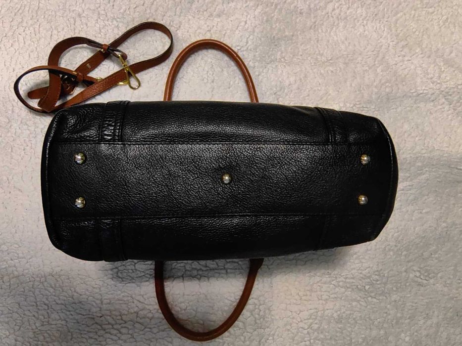 Geanta supradimensionata dama mana piele naturala neagra maro Musette