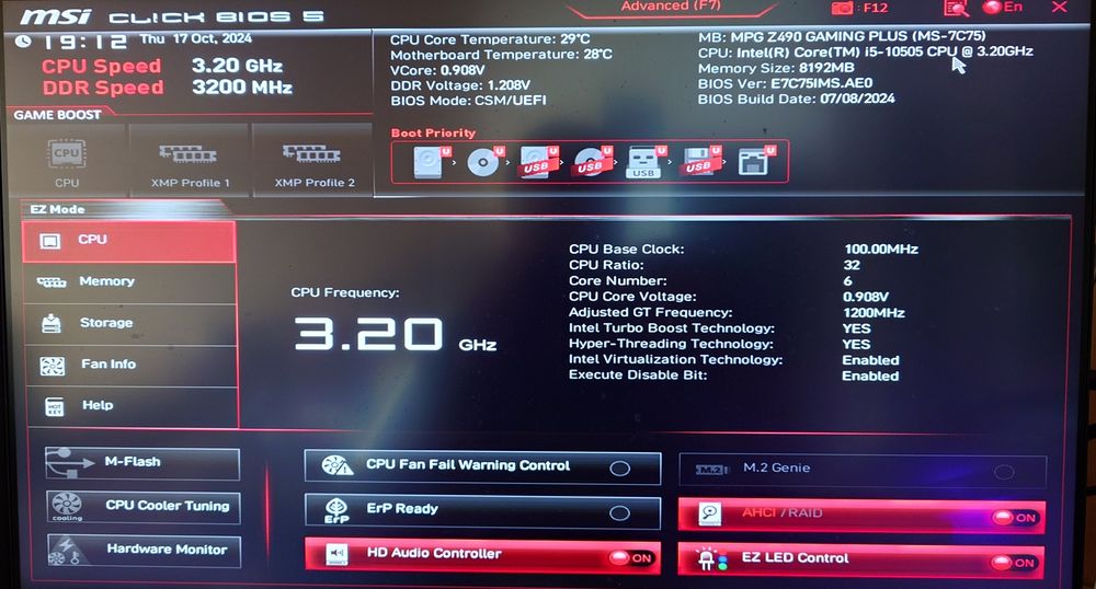 Vand kit i5-10505, MSI MPG Z490 GAMING PLUS, 8GB RAM