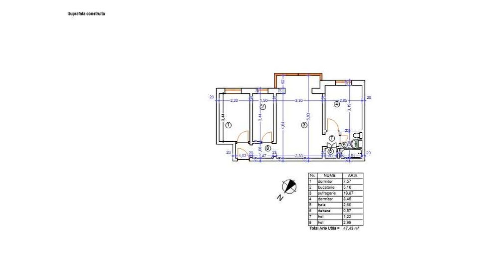 apartament 3 camere