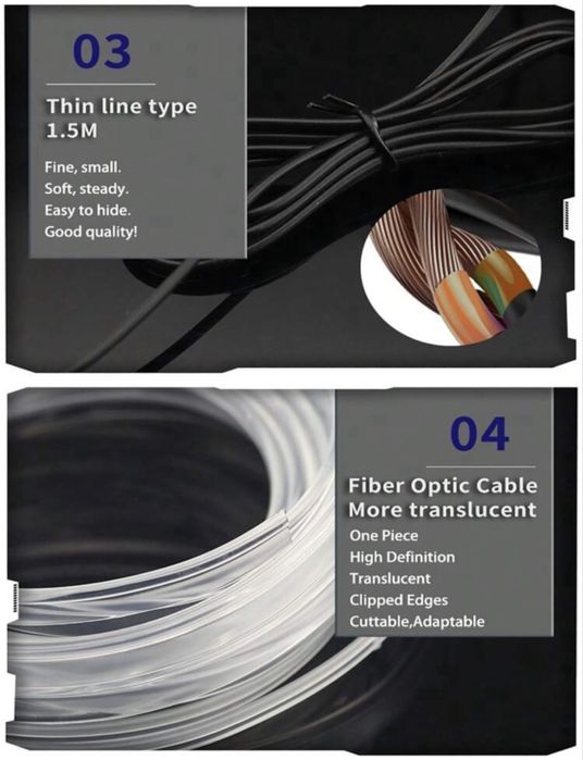 Интериорно лед ленти/амбиентно осветление за кола с bluetooth и USB