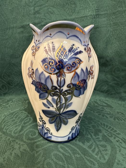 Красиви руски кобалтови вази и кана Гжел/Гжела и Кисловодск, СССР