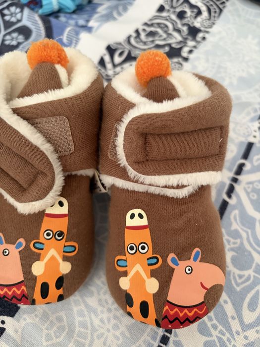 теплые серые пинетки