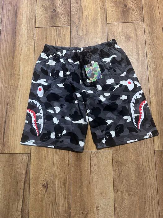 Bape Double Side Shark "Glow in the Dark" Black Camo Shorts