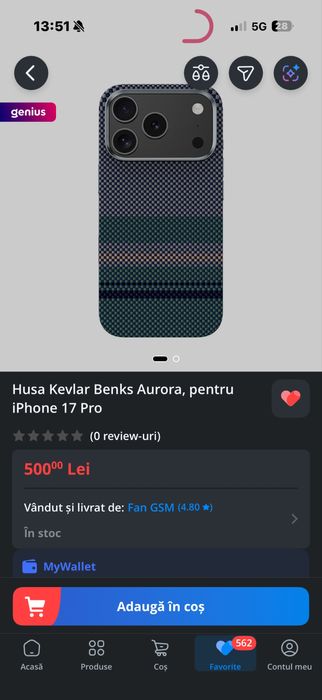 Husa Kevlar Benks Aurora, pentru iPhone 17 Pro noua la cutie!