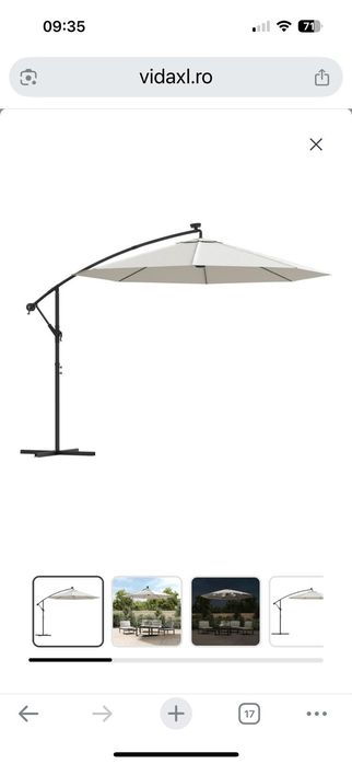 Umbrela de soare suspendată