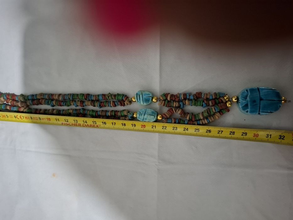 Colier Egipt scarabeu 32 cm lungime la dublu