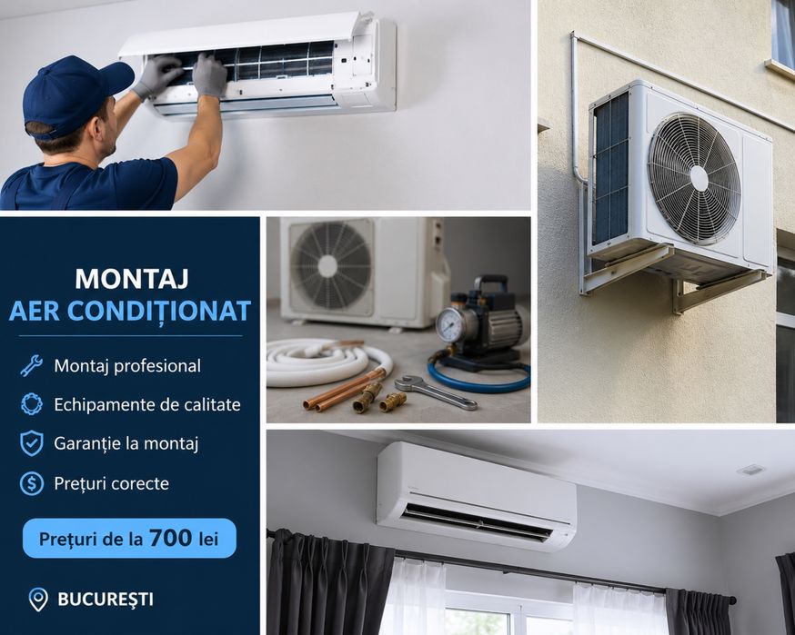 Montaj Aer Condiționat în București – Rapid, Profesional, cu Garanție