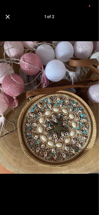 Geanta de umar cu scoici naturale si margele